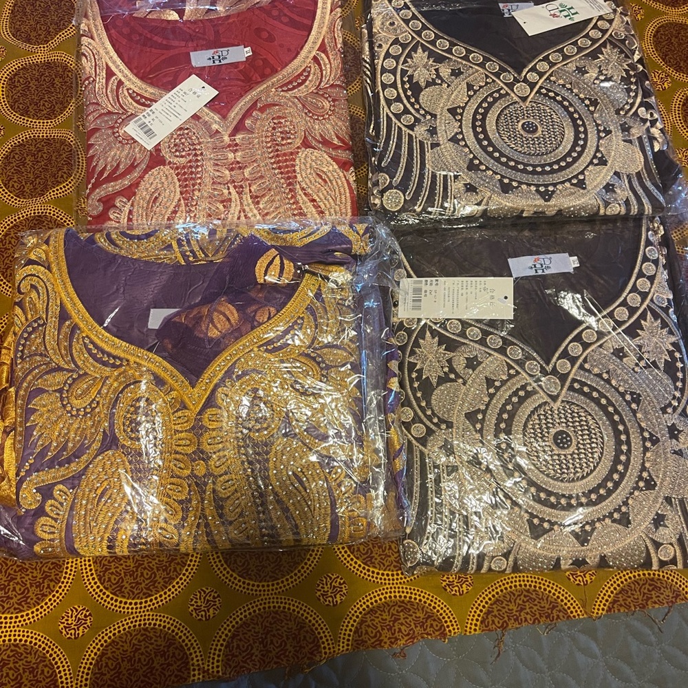 NWT African embroidery dress XL